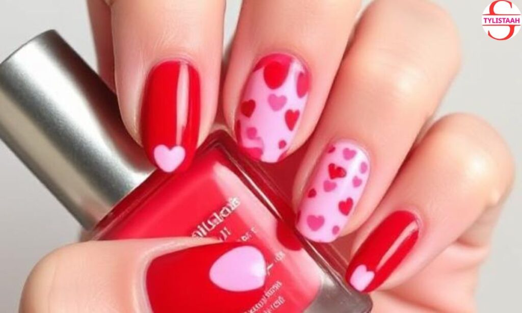 scarlet-and-pink-love-themed-nails