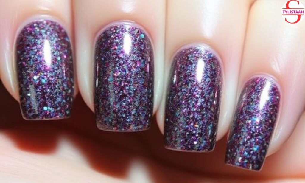 shimmery-disco-party-nails