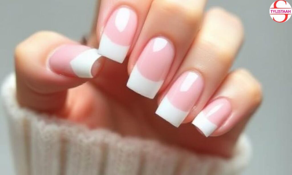 shiny-french-manicure