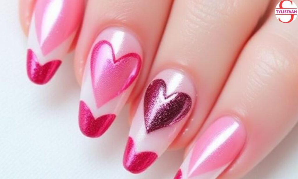 shiny-heart-nail-design