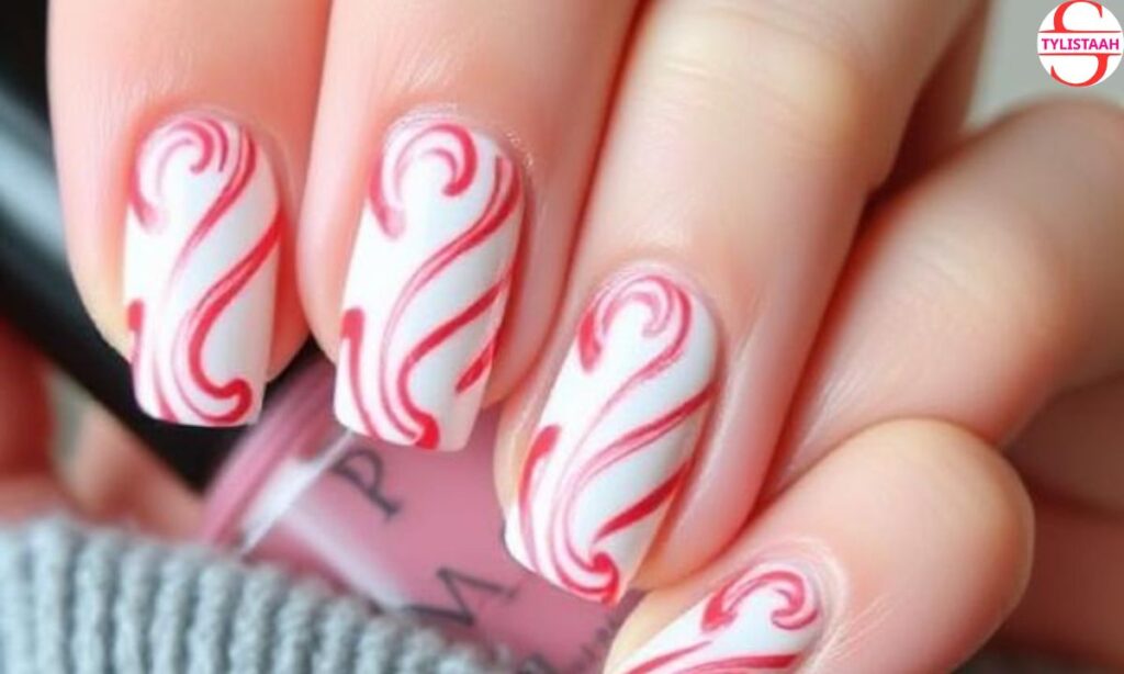 simple-candy-cane-christmas-nails