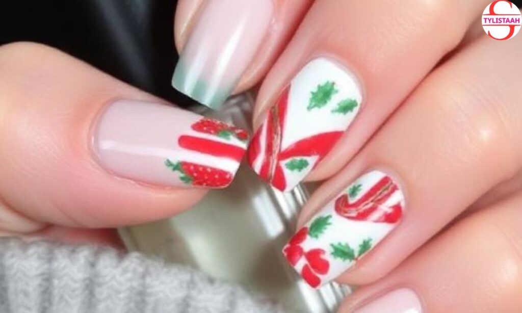 simple-french-tips-with-a-christmas-twist