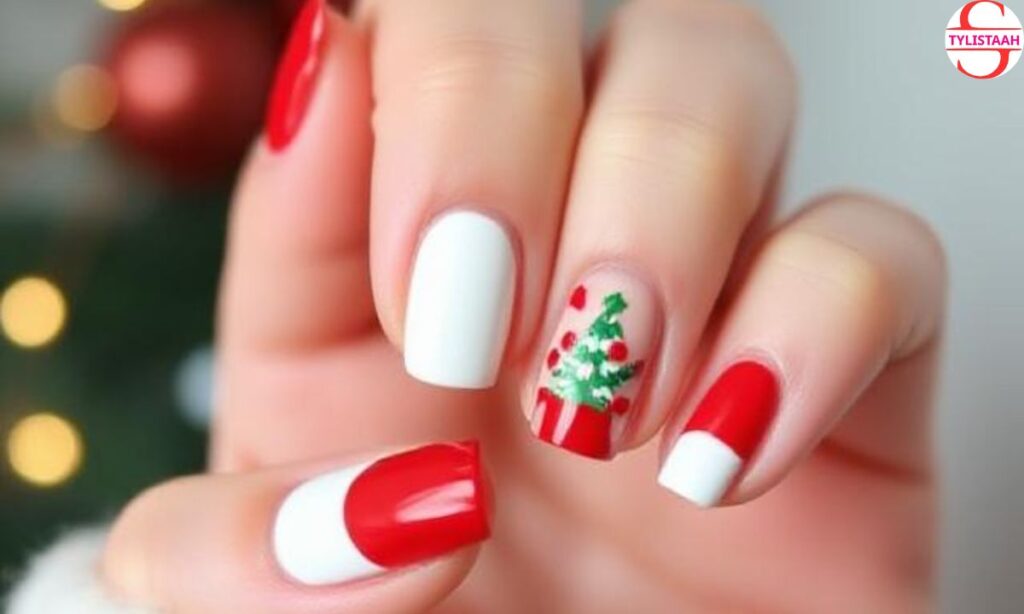 simple-red-and-white-christmas-nails