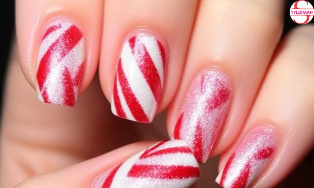 sparkly-candy-cane-twist-christmas-nails