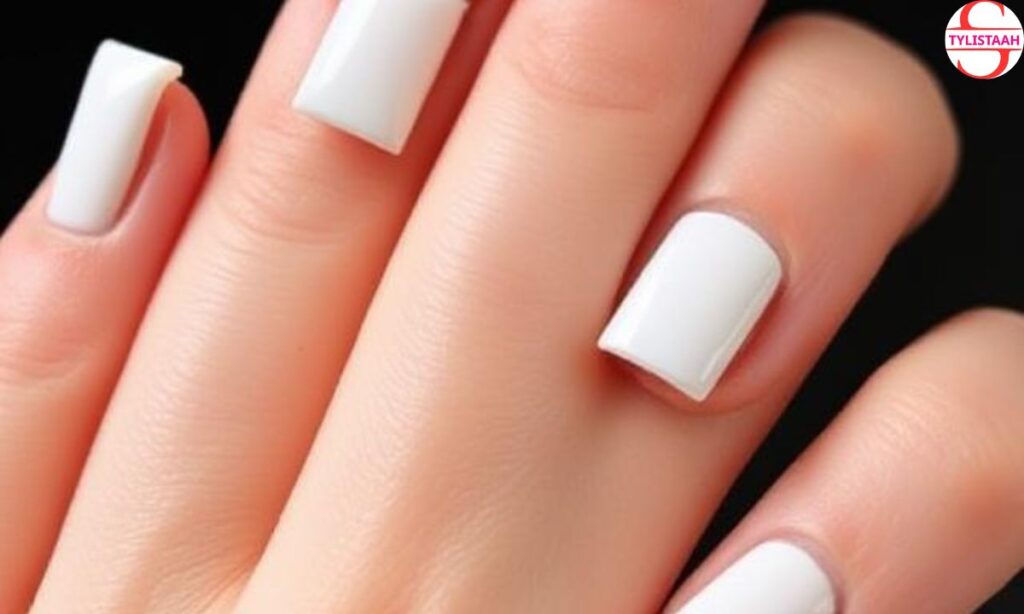 square-white-chrome-nails