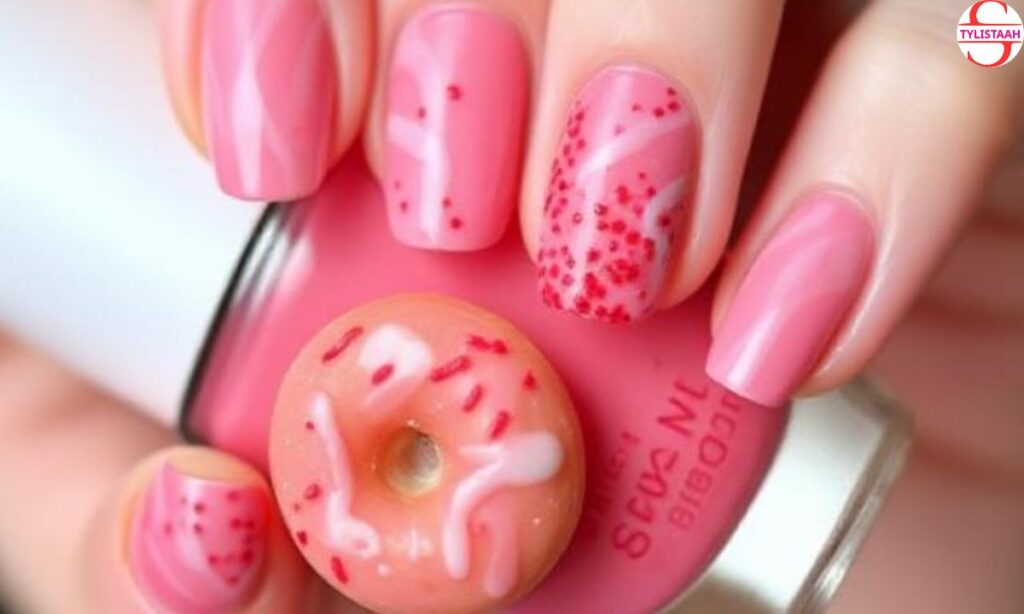strawberry-glazed-donut-nails