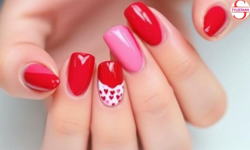 stunning-pink-and-red-valentines-day-nails