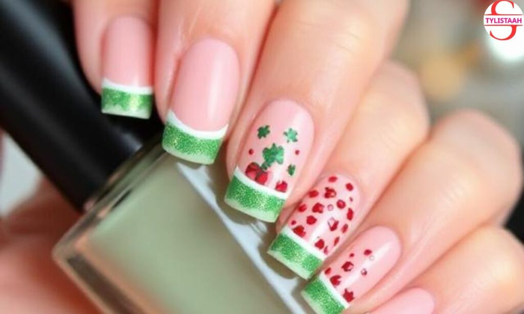 trendy-french-tip-christmas-nails