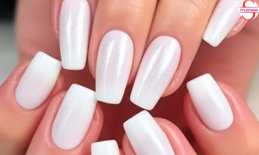 white-french-metallic-nails