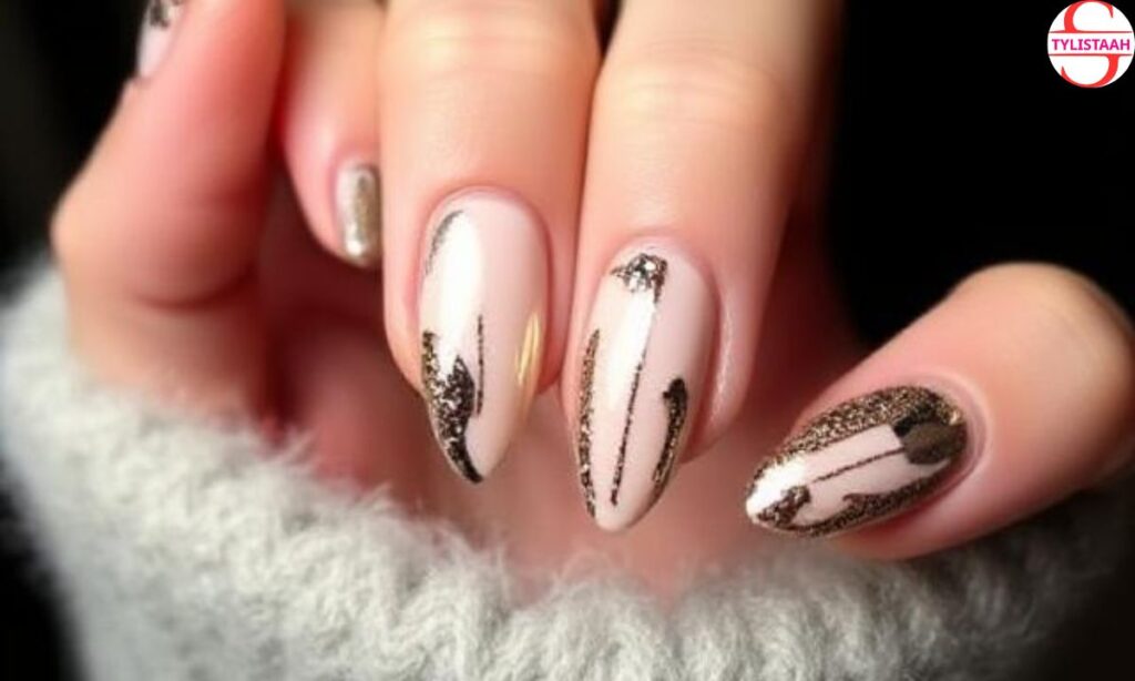 almond-chrome-nail-design