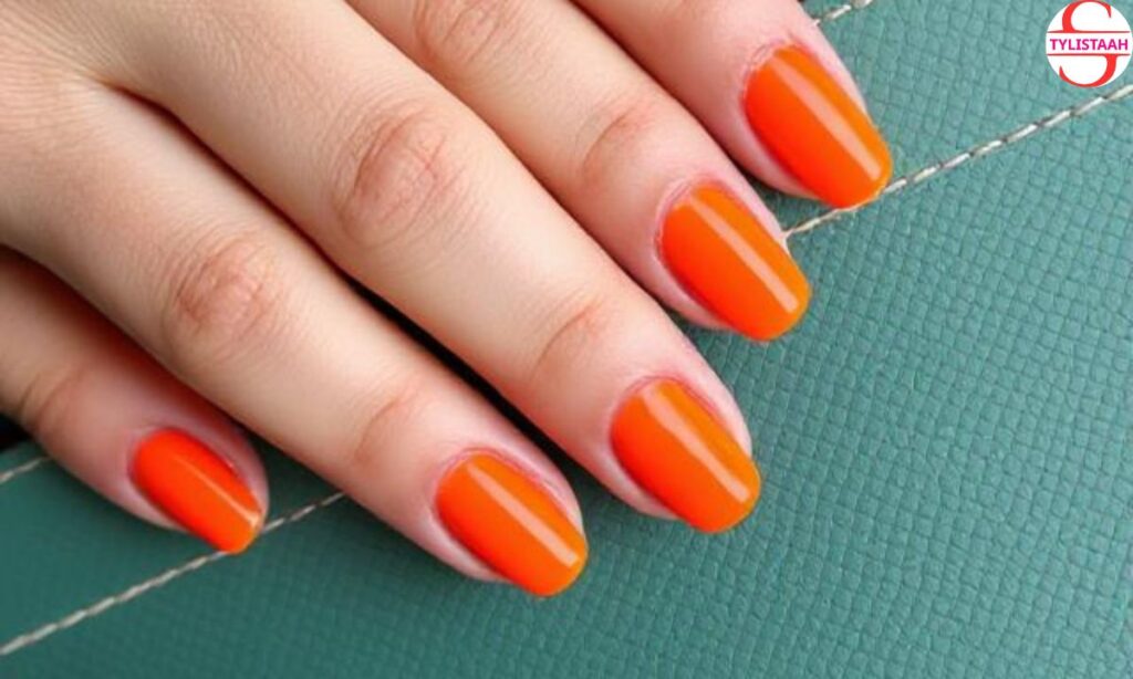 bright-hermes-orange-short-nails