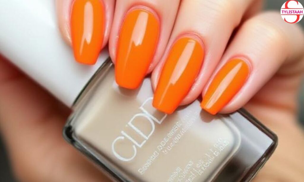 bright-orange-almond-nails