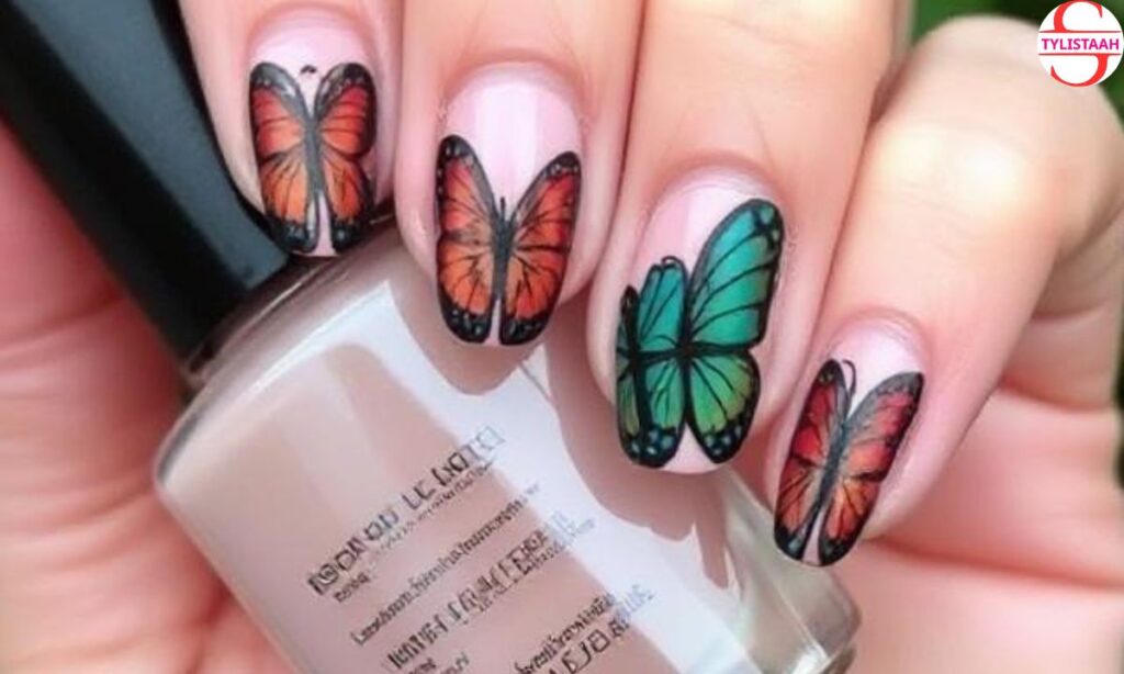 butterfly-nails-with-fall-season-colors