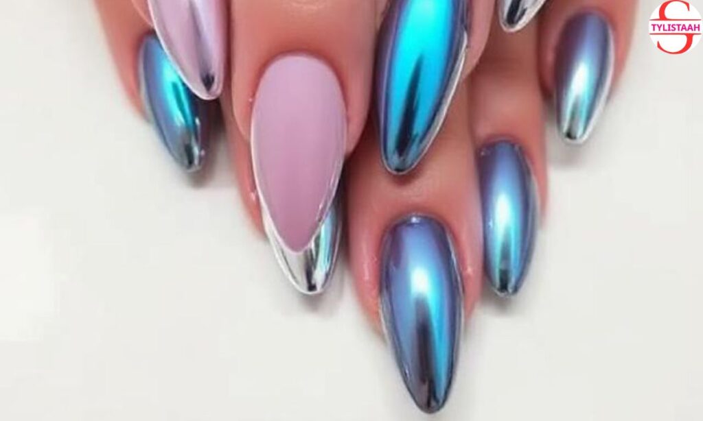 chrome-almond-shaped-nail-design