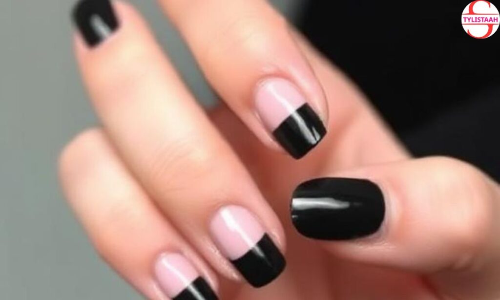 classy-black-french-tip-nails