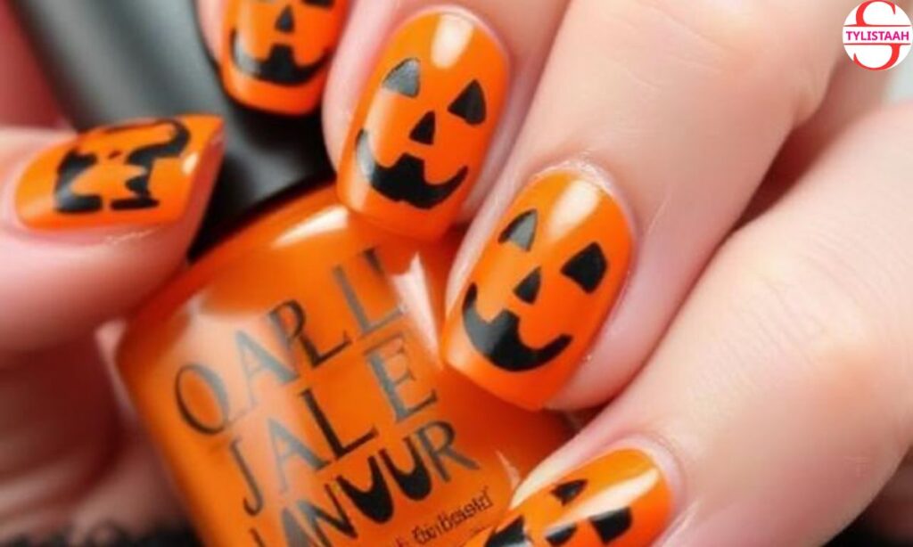 classy-jack-o-lantern-halloween-nails