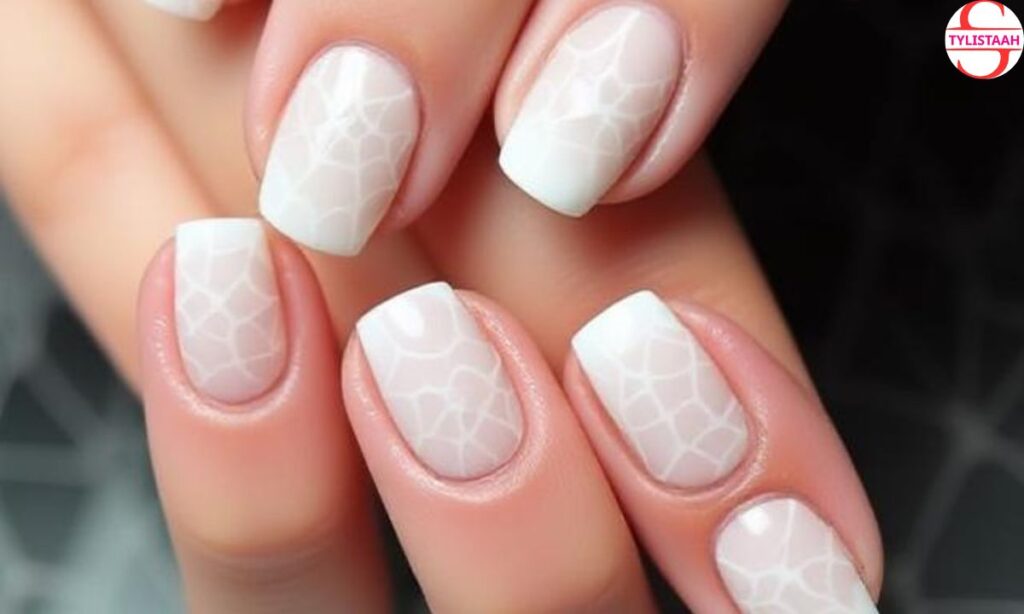 classy-white-cobweb-nail-design
