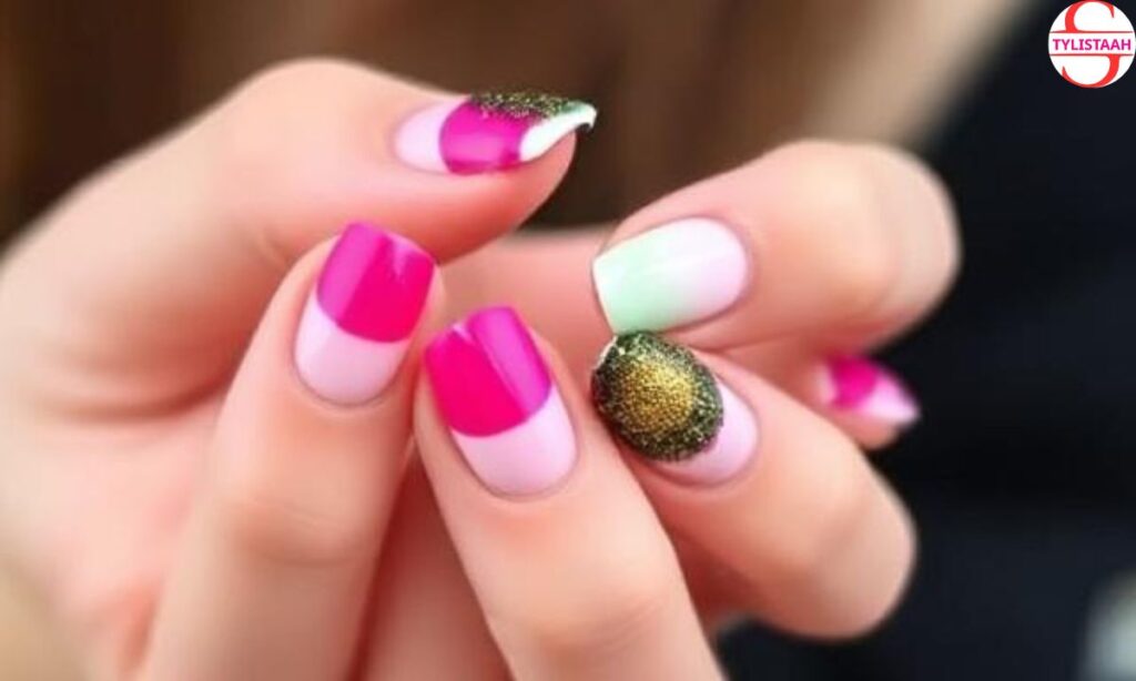 colorful-french-manicure