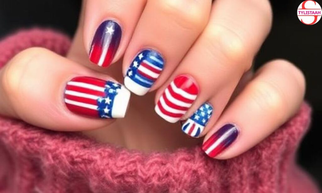 cute-american-patriotic-short-nails