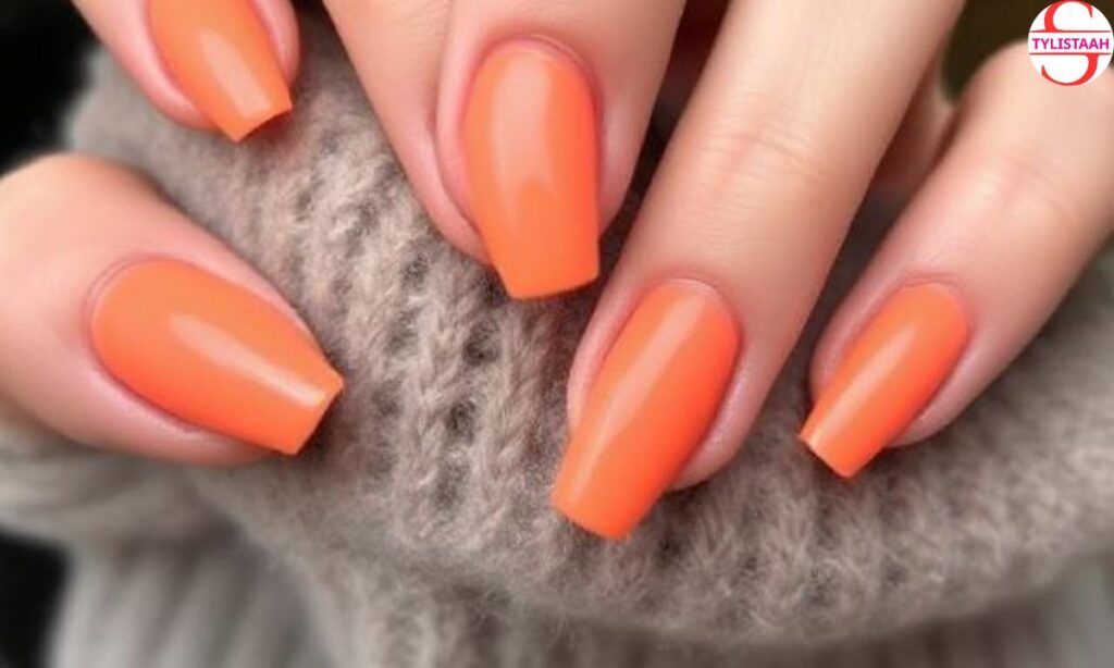 cute-light-orange-nails