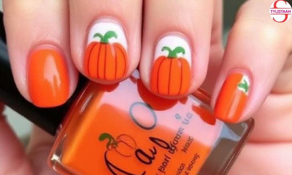 cute-pumpkin-orange-fall-nails