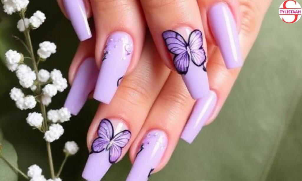 light-purple-butterfly-nails