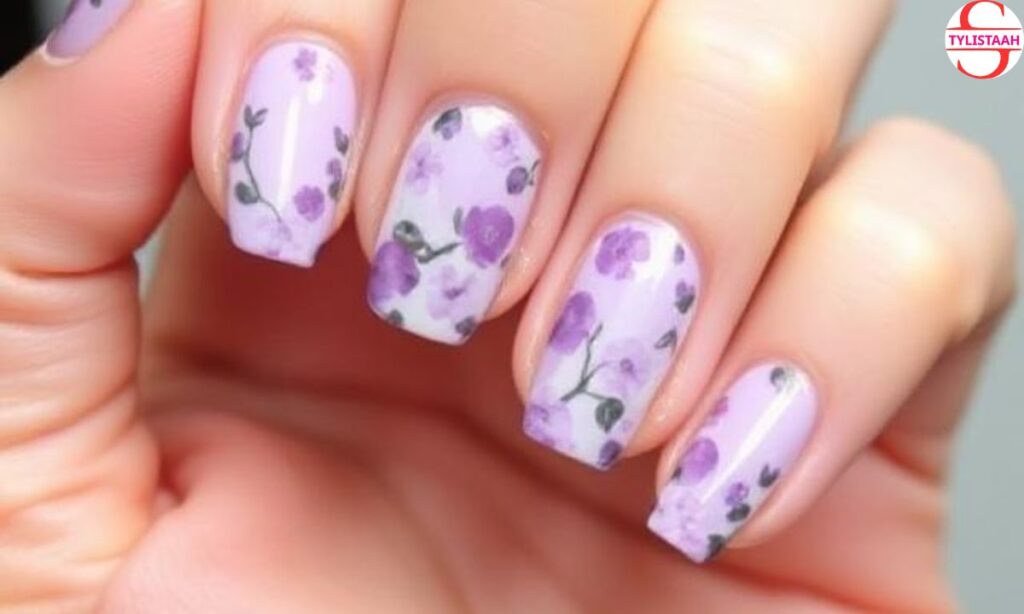 light-purple-floral-nails