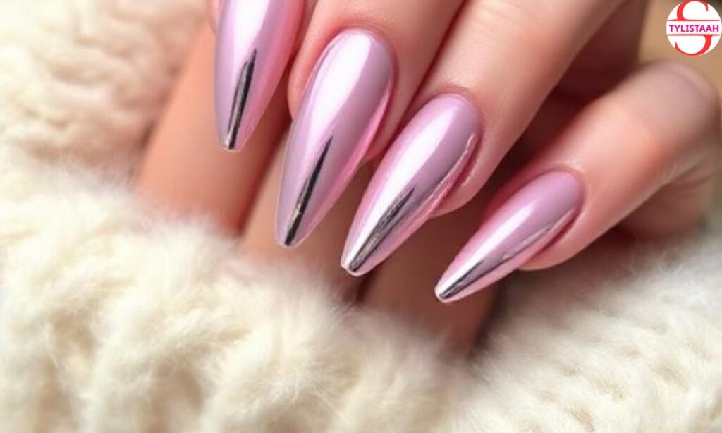 long-almond-chrome-manicure