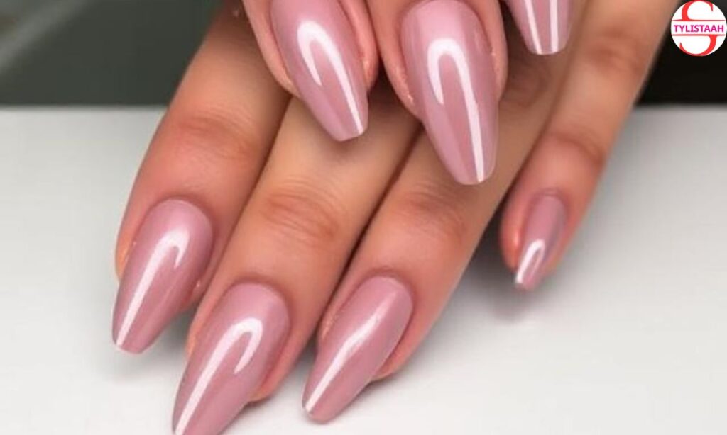 mauve-almond-chrome-nails