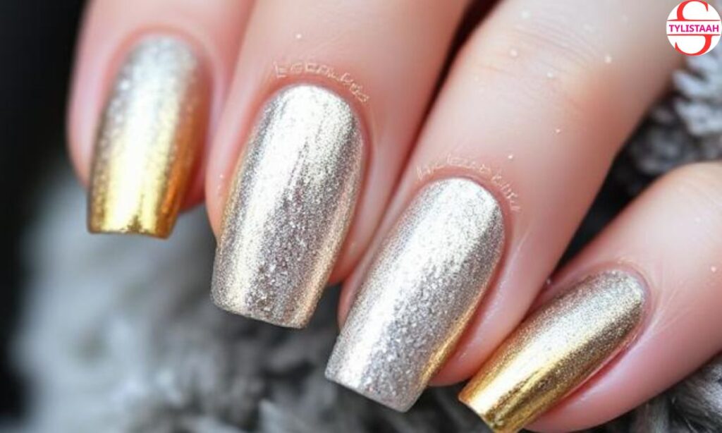 metallic-gold-and-silver-winter-nails