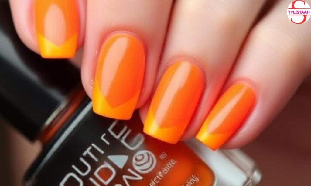neon-orange-nail-design