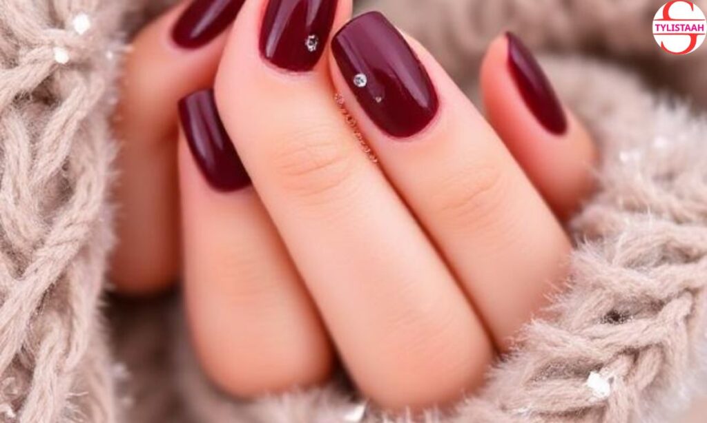 sophisticated Burgundy Winter Nails