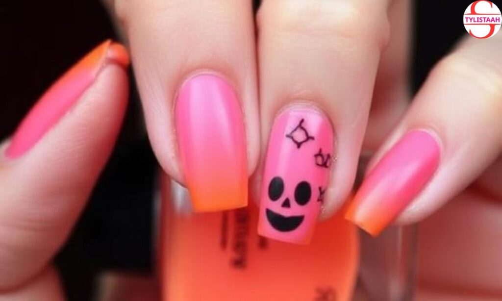 pink-and-orange-halloween-nails
