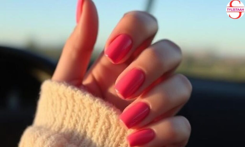 short-shiny-sunset-manicure