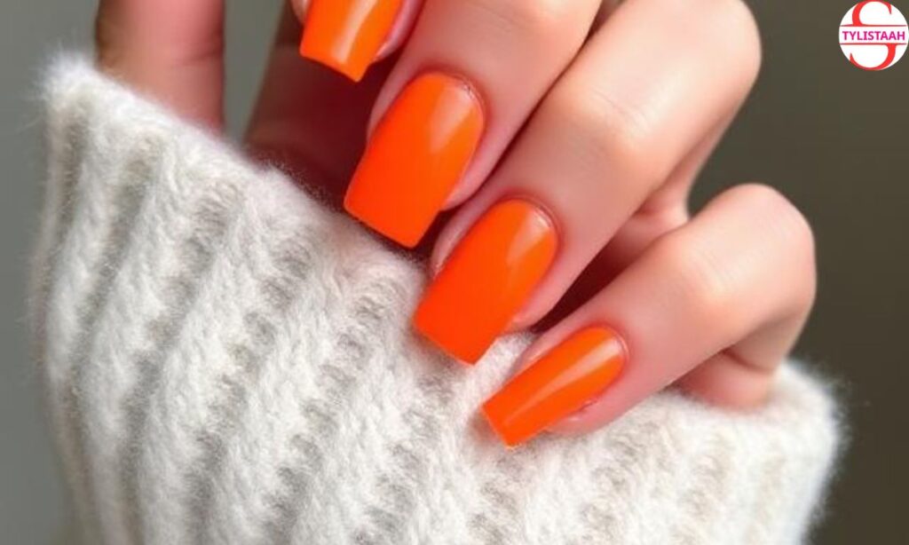 short-square-orange-nails