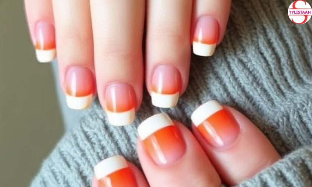simple-pumpkin-french-tip-nails