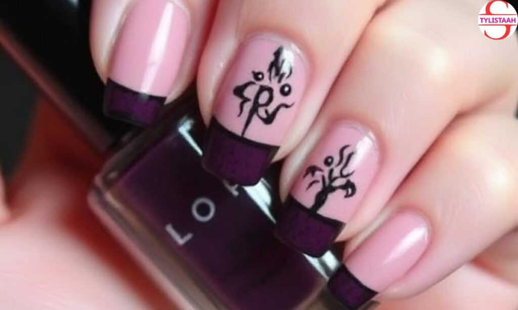 simple-spooky-french-manicure