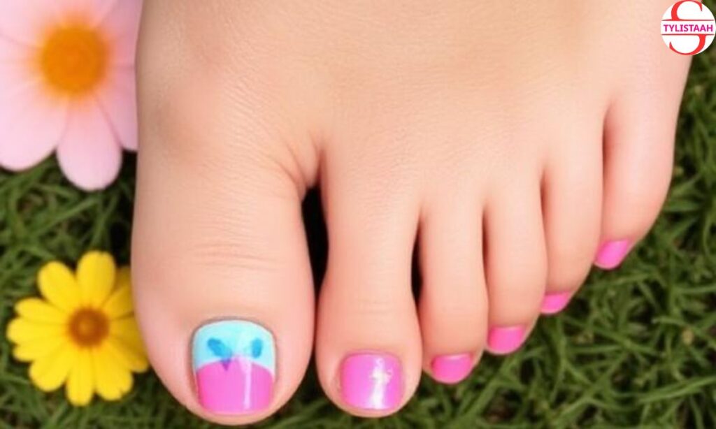 Bright summer toe nails designs