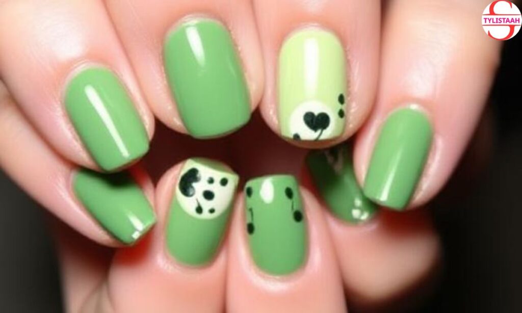 Classy Green Nail Art