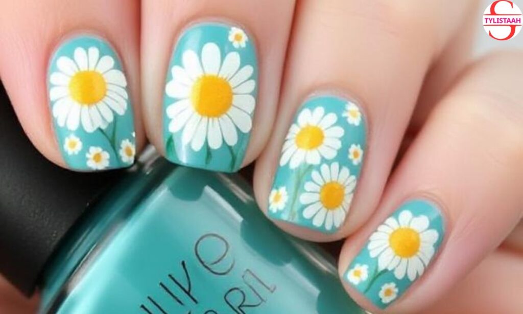 Daisies toe nail art