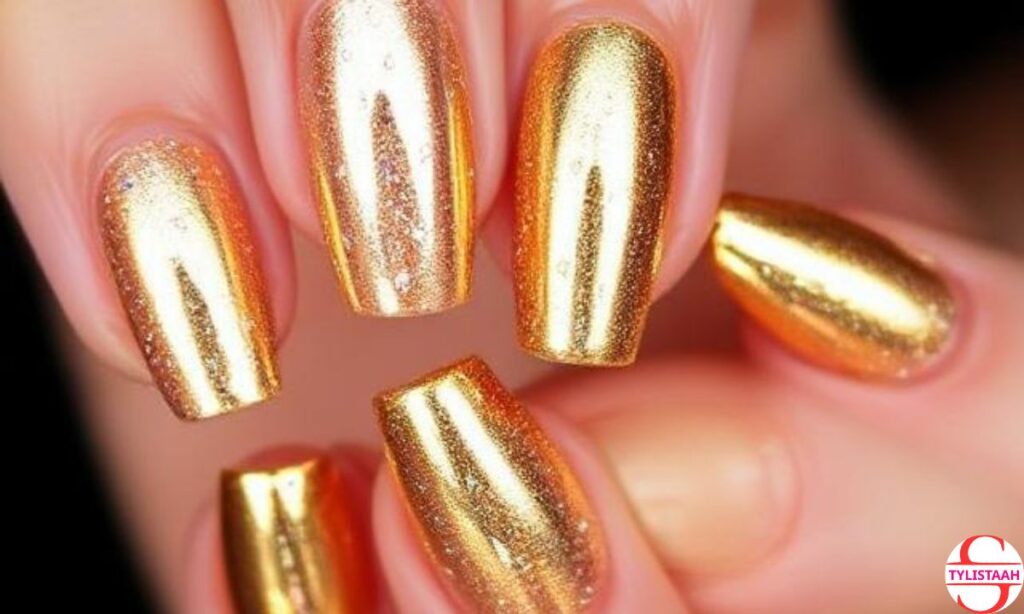Gold Chrome Nail Art