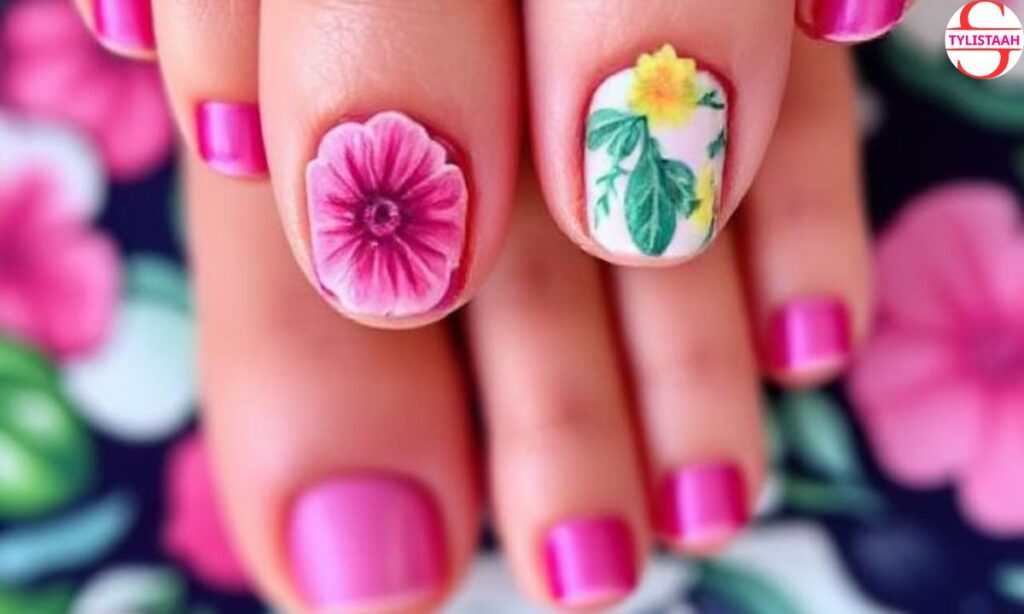 Hawaii vibes on toenails