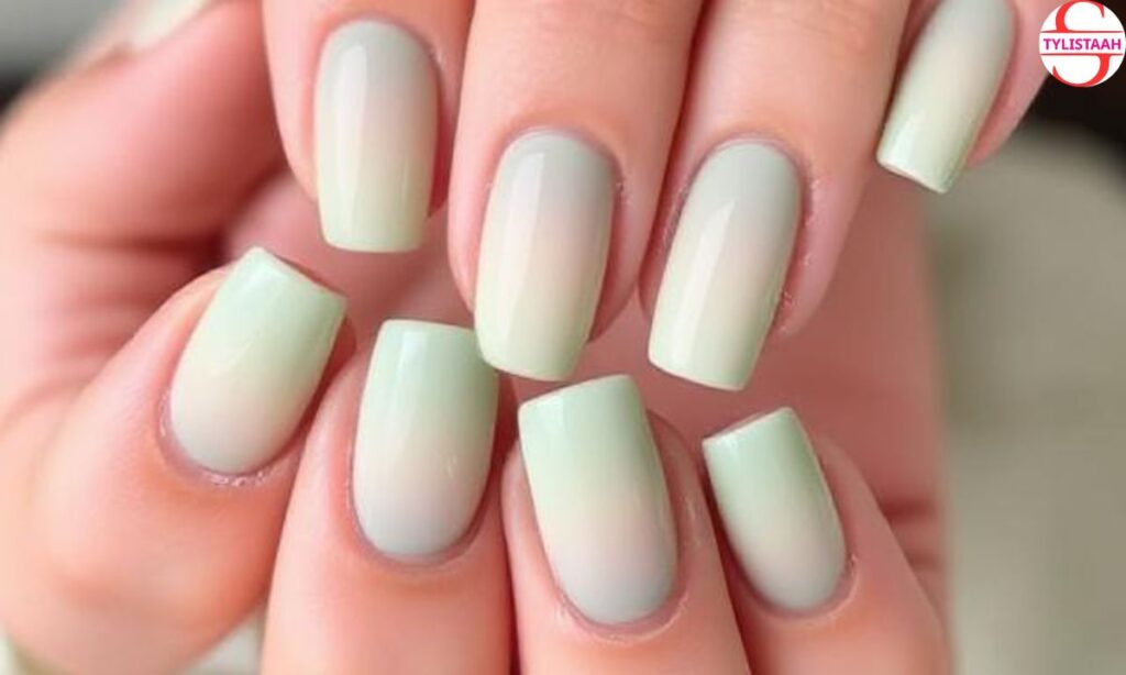 Ombre Sage Green Nails
