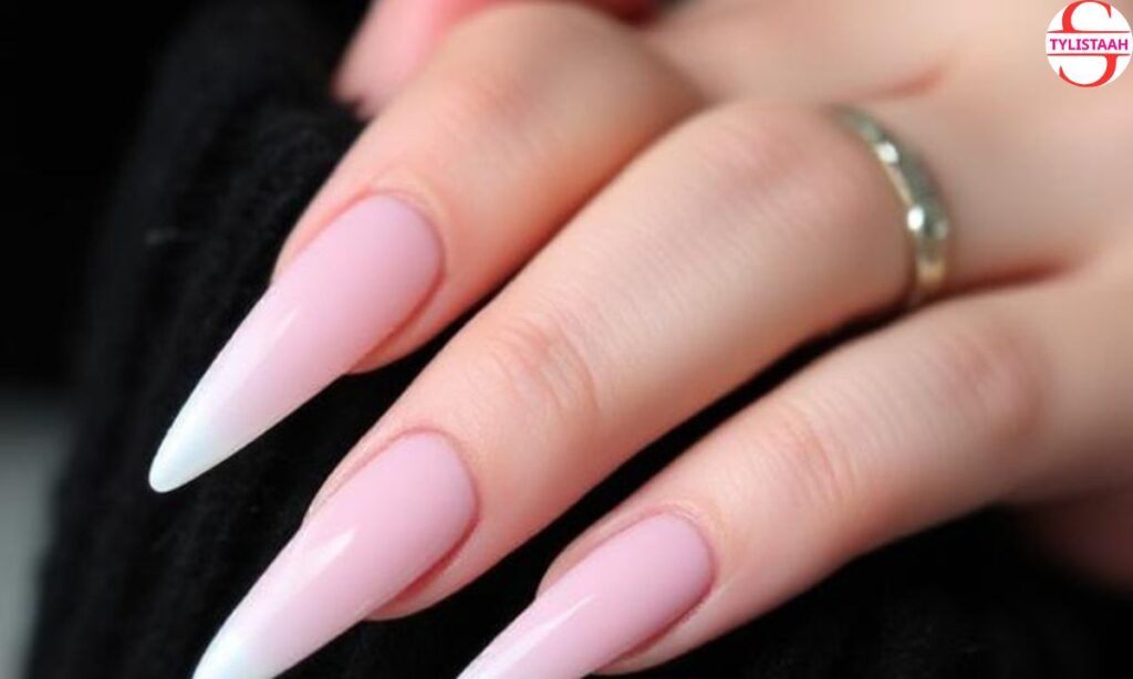 Stiletto French Winter Nails