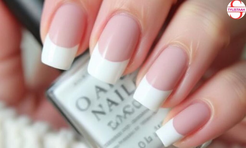 White Tip French Winter Nails