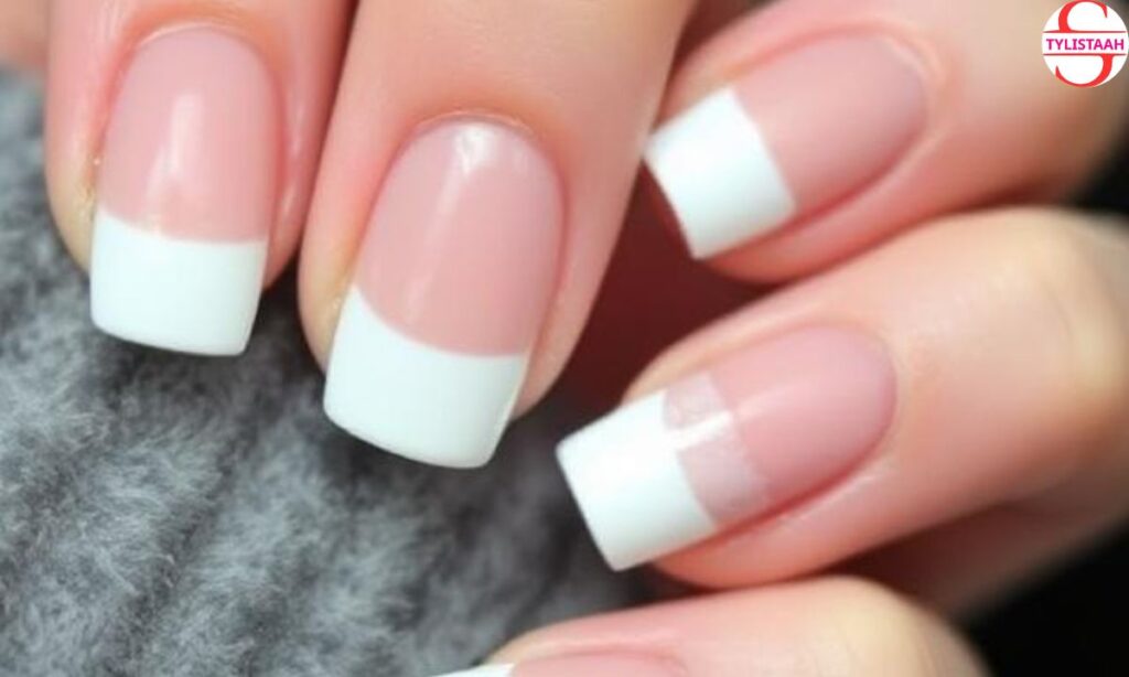 White Tip French Winter Nails