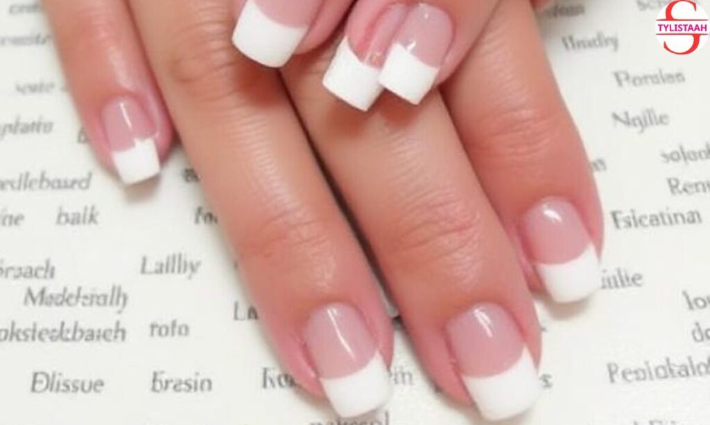 Silver Accents White Tip French Manicure